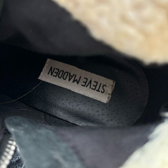 Steve Madden Size 8 Black Leather Ankle High Platform‎ Heel Boots - Picture 5 of 5